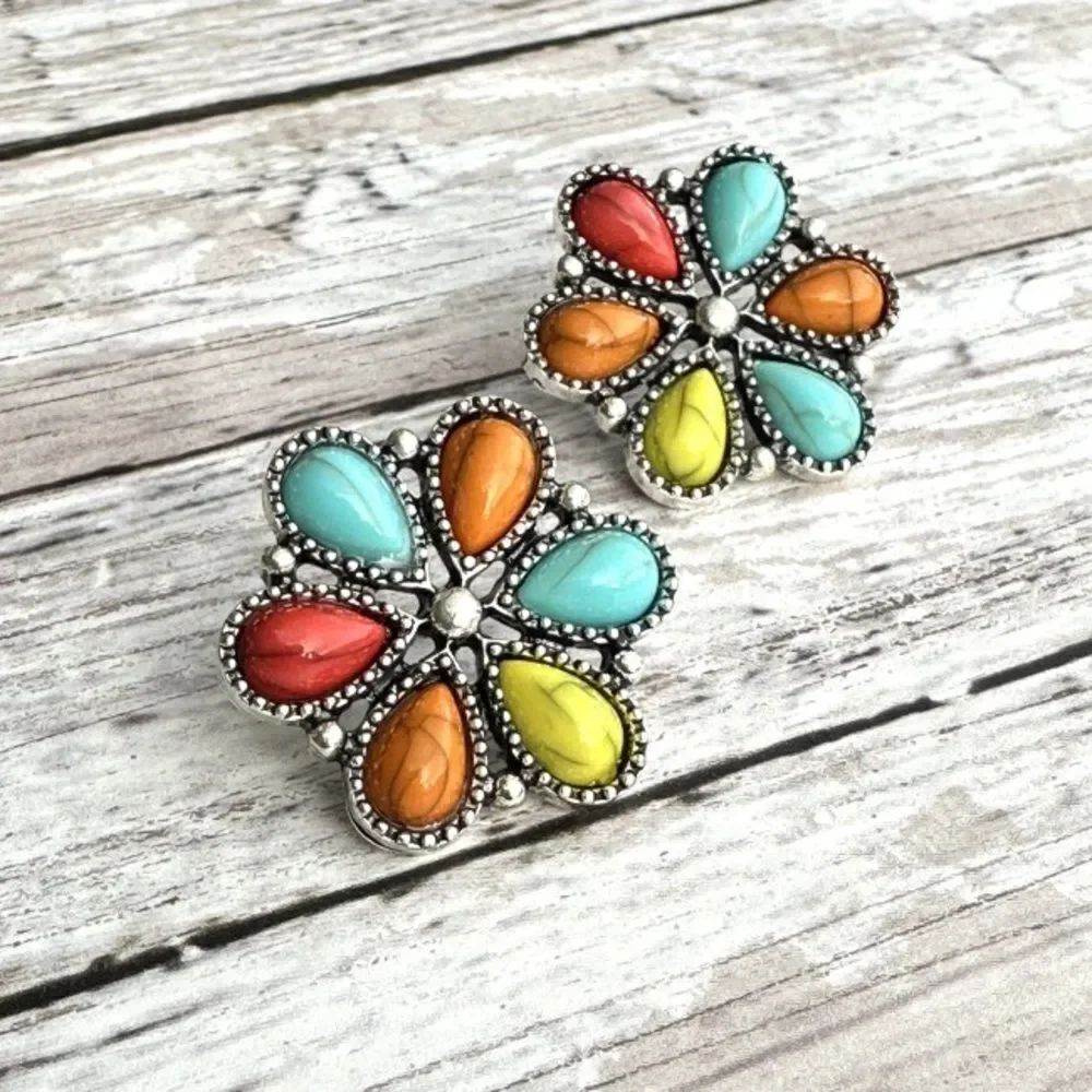 Boho Colorful Floral Earrings N1708